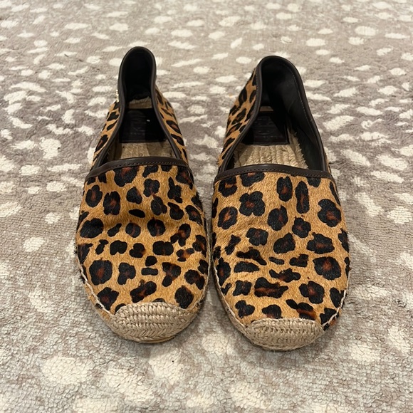 Tory Burch Shoes - Tory Burch Leopard Print Espadrille Flats - Brown Black